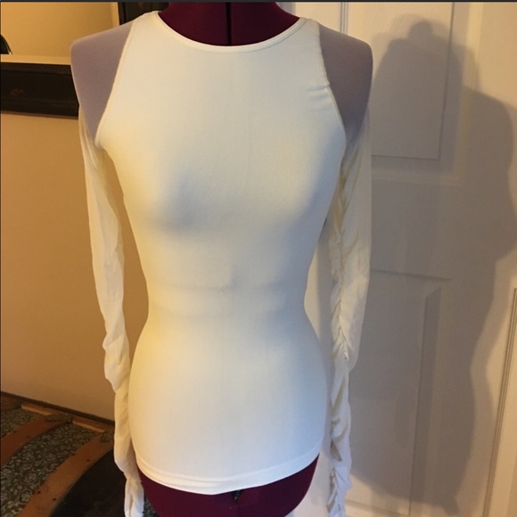 Free people seamless scrunched sleeve mesh top - Picture 7 of 10